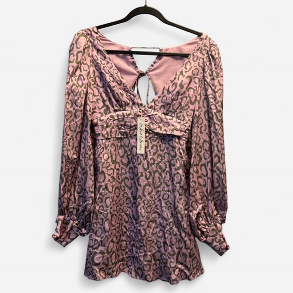 NWT For Love & Lemons June Dress Lilac Animal Print S - Picture 2 of 7